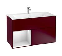 Villeroy & Boch V&B Finion Meuble sous lavabo Éclairage mural 99,6x59,1 cm, placard gauche, blanc mat Peo Quantité:1