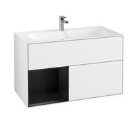 Villeroy & Boch V&B Finion Meuble sous lavabo Éclairage mural 99,6x59,1cm, Rg l bleu m Lac, blanc brillant Lac Quantité:1