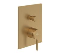 Villeroy und Boch Conum set de finition TVT12700100076 mitigeur bain/douche à encastrer, avec inverseur, montage mural, or brossé