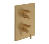 Villeroy & Boch V&B Kit de montage prêt Conum UP-Thermostat avec régulateur de débit 2 voies, blanc, doré Quantité:1
