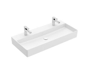 Villeroy & Boch V&B Memento 2.0 Lavabo 100x47cm, 2xTrous robinet, sans trop-plein, blanc mat C+ Quantité:1