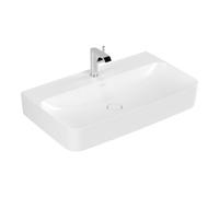Villeroy & Boch V&B Meuble lavabo Finion 80x47cm, avec trou robinet, vidage en haut, siphon, blanc C+ Quantité:1