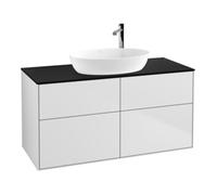 Villeroy & Boch V&B Meuble sous lavabo avec éclairage mural Finion 120x60,3cm, panneau abd. bleu m, blanc m Lac Quantité:1