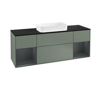 Villeroy & Boch V&B Meuble sous lavabo avec plan de travail bleu Finion 160x60 cm, étagère médium laqué, huile laquée Quantité:1