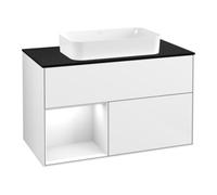 Villeroy & Boch V&B Meuble sous-lavabo avec plan de travail bleu m Finion 100x60,3cm, Rg l g bl. Laqué, bl. laqué brillant Quantité:1