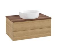 Villeroy & Boch V&B Meuble sous lavabo avec structure de façade - Éclairage Antao 80x36x50cm, WBP couleur chêne miel, blanc wal Quantité:1