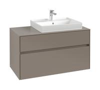 Villeroy & Boch V&B Meuble sous lavabo Collaro 100x54,8x50 cm, évier droit, LED 7,3 W, Taupe Quantité:1