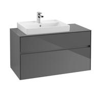 Villeroy & Boch V&B Meuble sous-lavabo Collaro 100x54,8x50 cm, LV gauche, gris brillant Quantité:1