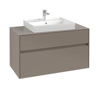 Villeroy & Boch V&B Meuble sous lavabo Collaro 100x54,8x50 cm, vasque centrale, gris cachemire Quantité:1