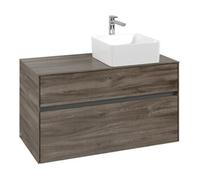 Villeroy & Boch V&B Meuble sous lavabo Collaro 100x54,8x50 cm, vasque droite, chêne pierre Quantité:1