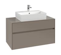 Villeroy & Boch V&B Meuble sous-lavabo Collaro 100x54,8x50 cm, WT mi, LED 7,3 W, bleu Oa Quantité:1