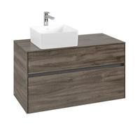 Villeroy & Boch V&B Meuble sous-lavabo Collaro 100x54,8x50cm, LV gauche, chêne pierre Quantité:1