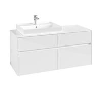 Villeroy & Boch V&B Meuble sous lavabo Collaro 120x54,8x50 cm, évier gauche, blanc brillant Quantité:1
