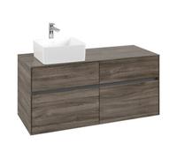 Villeroy & Boch V&B Meuble sous lavabo Collaro 120x54,8x50cm, lavabo à gauche, chêne pierre Quantité:1