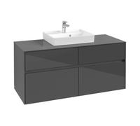 Villeroy & Boch V&B Meuble sous-lavabo Collaro 120x54,8x50cm, lavabo central, gris brillant Quantité:1