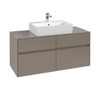 Villeroy & Boch V&B Meuble sous lavabo Collaro 120x54,8x50cm, lavabo centré, taupe Quantité:1