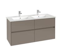 Meuble sous vasque Villeroy und Boch Collaro C147B0AF 126,1x61x48cm, vasque centrée, éclairage LED 9,4W, vert tendre