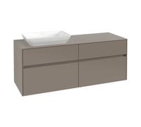 Villeroy & Boch V&B Meuble sous lavabo Collaro 140x54,8x50 cm, lavabo à gauche, taupe Quantité:1