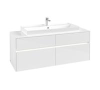 Villeroy & Boch V&B Meuble sous-lavabo Collaro 140x54,8x50 cm, WT mi, LED 10 W, blanc brillant Quantité:1