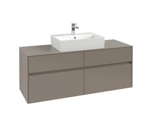 Villeroy & Boch V&B Meuble sous-lavabo Collaro 140x54,8x50cm, avec évier central, taupe Quantité:1