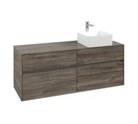 Villeroy & Boch V&B Meuble sous-lavabo Collaro 140x54,8x50cm, lavabo à droite, chêne pierre Quantité:1