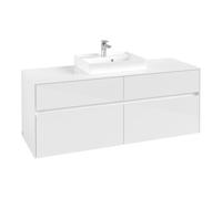 Villeroy & Boch V&B Meuble sous-lavabo Collaro 140x54,8x50cm, pour lavabo central, blanc brillant Quantité:1