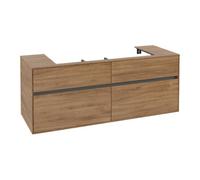 Villeroy & Boch V&B Meuble sous-lavabo Collaro 140x54,8x50cm, vasque centrale, chêne Kansas Quantité:1