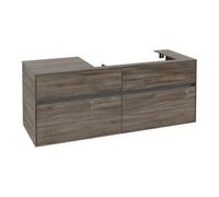 Villeroy & Boch V&B Meuble sous lavabo Collaro 140x54,8x50cm, vasque droite, chêne pierre Quantité:1