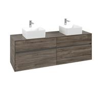 Villeroy & Boch V&B Meuble sous lavabo Collaro 160x54,8x50 cm, 2 tiroirs, chêne pierre Quantité:1