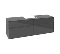 Villeroy & Boch V&B Meuble sous lavabo Collaro 160x54,8x50 cm, évier central, gris brillant Quantité:1