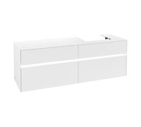 Villeroy & Boch V&B Meuble sous lavabo Collaro 160x54,8x50 cm, vasque droite, LED 12W, blanc mat Quantité:1