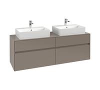 Villeroy & Boch V&B Meuble sous-lavabo Collaro 160x54,8x50cm, 2 tiroirs, LED 12W, Taupe Quantité:1