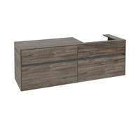 Villeroy & Boch V&B Meuble sous lavabo Collaro 160x54,8x50cm, vasque droite, chêne pierre Quantité:1