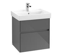 Villeroy & Boch V&B Meuble sous lavabo Collaro 55,4x54,6x44,4cm, évier central, gris brillant Quantité:1