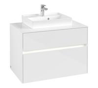 Villeroy & Boch V&B Meuble sous lavabo Collaro 80x54,8x50 cm, WT mi, LED 5,7 W, blanc brillant Quantité:1