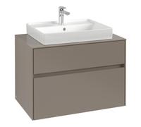 Villeroy & Boch V&B Meuble sous lavabo Collaro 80x54,8x50 cm, WT mi, LED 5,7 W, Taupe Quantité:1