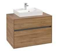 Villeroy & Boch V&B Meuble sous-lavabo Collaro 80x54,8x50cm, vasque centrale, chêne Kansas Quantité:1