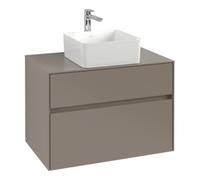 Villeroy & Boch V&B Meuble sous lavabo Collaro 80x54,8x50cm, vasque centrale, rouge vin Quantité:1