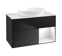 Villeroy & Boch V&B Meuble sous lavabo Éclairage mural Finion 100, blanc mat, laqué brillant blanc, bleu mat laqué Quantité:1