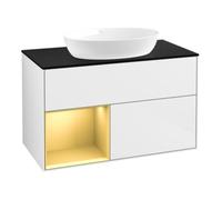 Villeroy & Boch V&B Meuble sous lavabo Éclairage mural Finion 100, Pl b m, Reg gol m Lac, glo wh. Lac Quantité:1