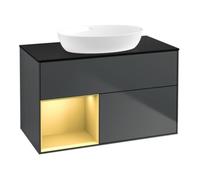 Villeroy & Boch V&B Meuble sous-lavabo Éclairage mural Finion 100, Pl b m, Reg gol m Lac, md bl. m Lac Quantité:1