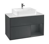 Villeroy & Boch V&B Meuble sous lavabo Éclairage mural Finion 100, Pl blanc mat, Rg rouge mat brillant, mat brillant laqué Quantité:1