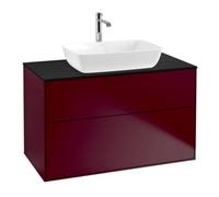 Villeroy & Boch V&B Meuble sous-lavabo Éclairage mural Finion 100x60,3 cm, plan de travail bleu mat, Peony Matt Quantité:1
