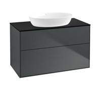 Villeroy & Boch V&B Meuble sous lavabo Éclairage mural Finion 100x60,3 cm, plaque de fermeture bleue m, bleu moyen m Lac Quantité:1