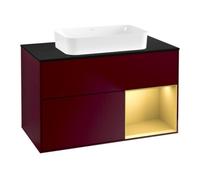 Villeroy & Boch V&B Meuble sous lavabo Éclairage mural Finion 100x60,3 cm, rég. re gol mat, Peony mat Quantité:1