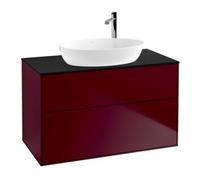 Villeroy & Boch V&B Meuble sous lavabo Éclairage mural Finion 100x60,3cm, pl. de fermeture bleue m, Peony Mat Quantité:1