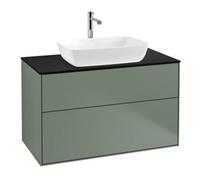 Villeroy & Boch V&B Meuble sous lavabo Éclairage mural Finion 100x60,3cm, plaque abd. bleue m, olivier m laqué Quantité:1