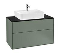 Villeroy & Boch V&B Meuble sous lavabo Éclairage mural Finion 100x60,3x50,1cm, bleu, huile, laqué Quantité:1
