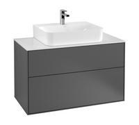 Villeroy & Boch V&B Meuble sous-lavabo Éclairage mural Finion 100x60,3x50,1cm, bleu pâle, gris moyen Lac Quantité:1