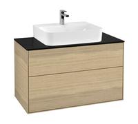 Villeroy & Boch V&B Meuble sous lavabo Éclairage mural Finion 100x60,3x50,1cm, plaque abd. bleue m, Oa ven Quantité:1
